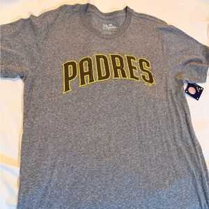 SD Padres - Majestic Heathered Brown T-Shirt. Tatis Jr #23